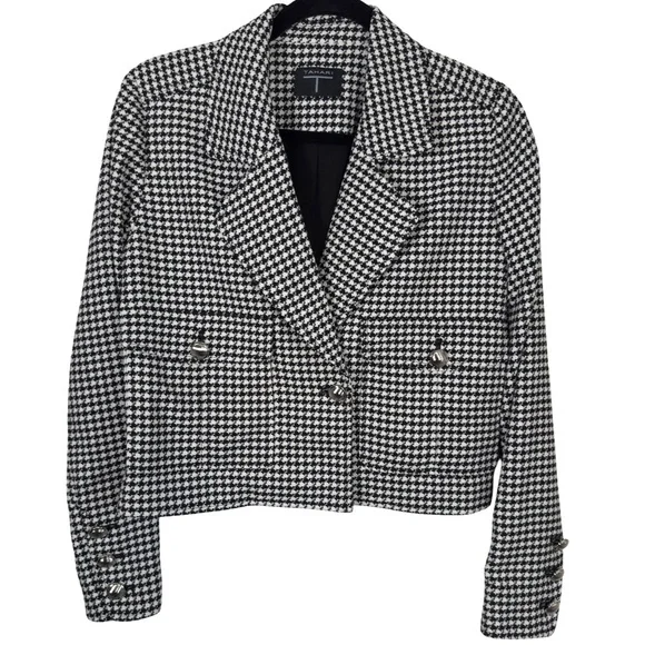 Tahari Black and White Houndstooth Blazer XS - Picture 10 of 13